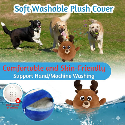 Interactive Dog Toy with Remote Control, 2025 Rechargeable Motion Activated Bouncing Pets Plush, Shaking Dog Toy with Recording & Music Modes, Washable Cover, Boredom Relief for Dogs & Cats (F)