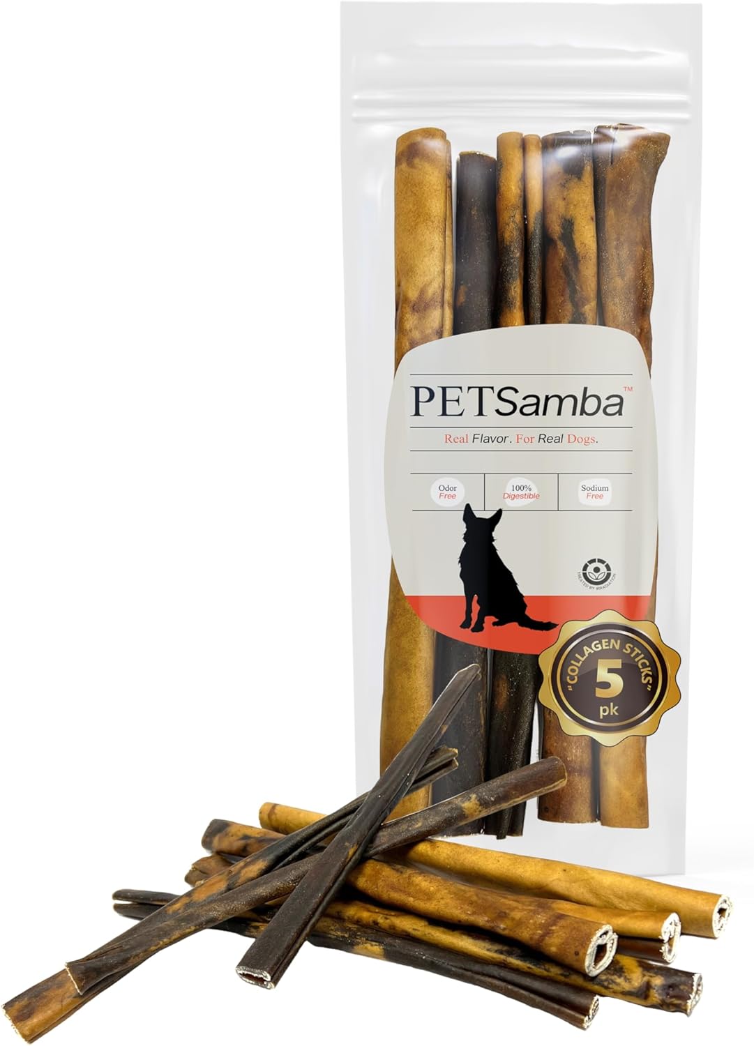 12 Inch Beef Collagen Sticks [5-Pack] – Collagen Bully Sticks for Dogs – All Natural – Highly Digestible
