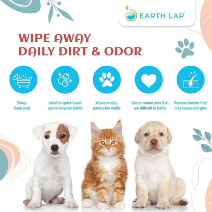 100% Biodegradable Premium Pet Wipes | Grooming Wet Wipes for Dogs, Cats, Puppies & Small Pets | Dry Bathing, Grooming Paws, Body, Ears and Butt, Fragrance-Free 1200 Count (100 * 12 Pack)