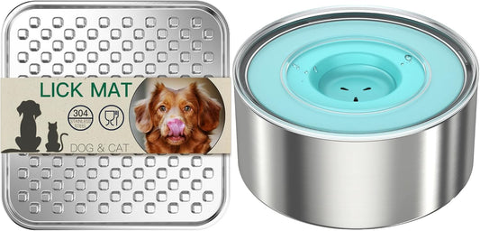 Lick Mat + Water Bowl Set
