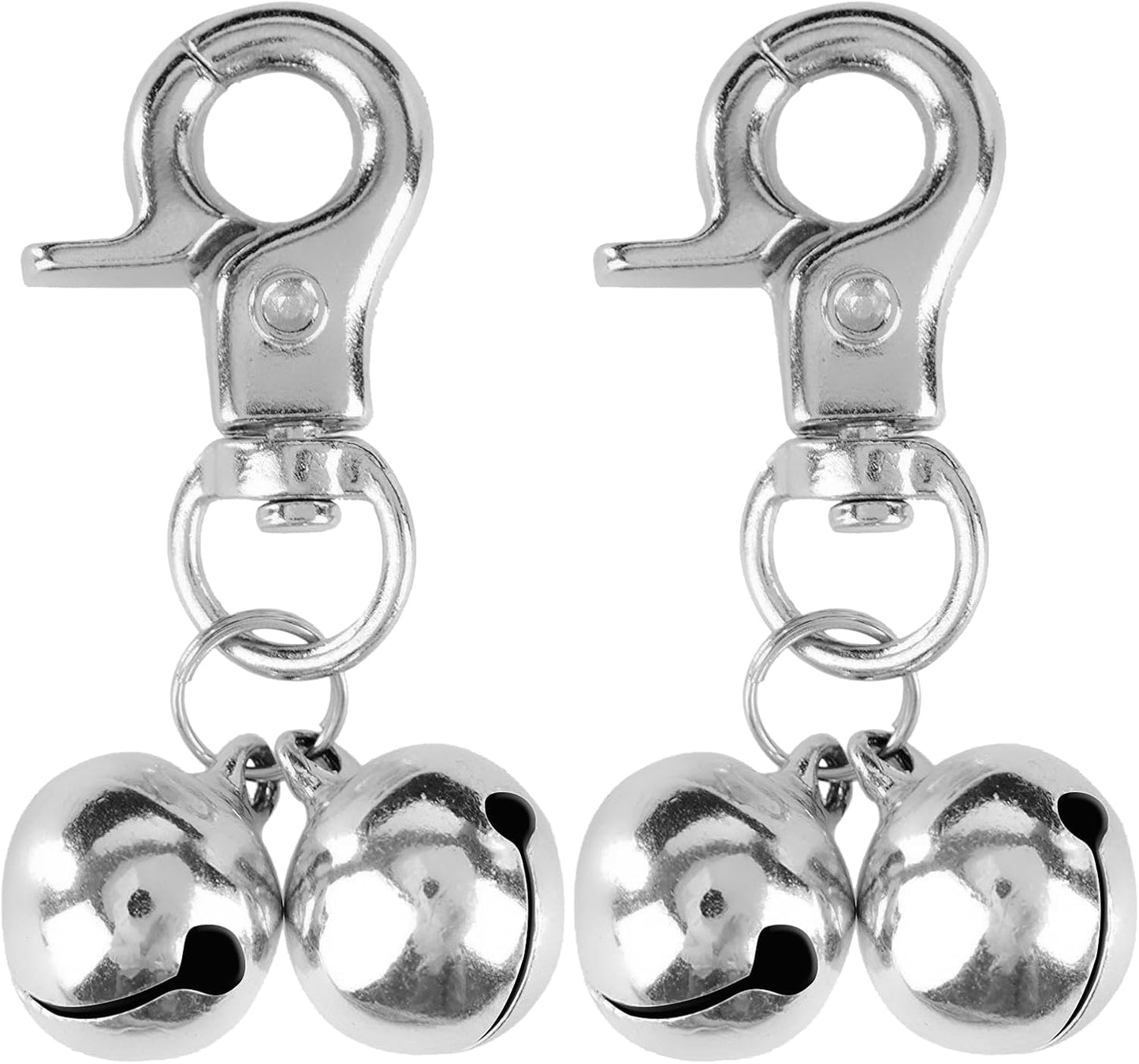 EXPAWLORER Cat Bell 2 Pack - Cat Collar Accessories Bells Loud with Claw Buckle, Pet Jingle Charm Ornament Training Pendant Jewelry, Tracker for Saving Birds, Neck Decoration for Dogs Kitten, Silver