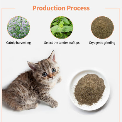 Premium Catnip for Cats & Kittens – Cold-Processed, High Potency Nepetalactone, 100% Pure Organic Leaf-Only Catnip for Toys, Scratchers, Refills, Stimulates Play & Protects Furniture - 15g