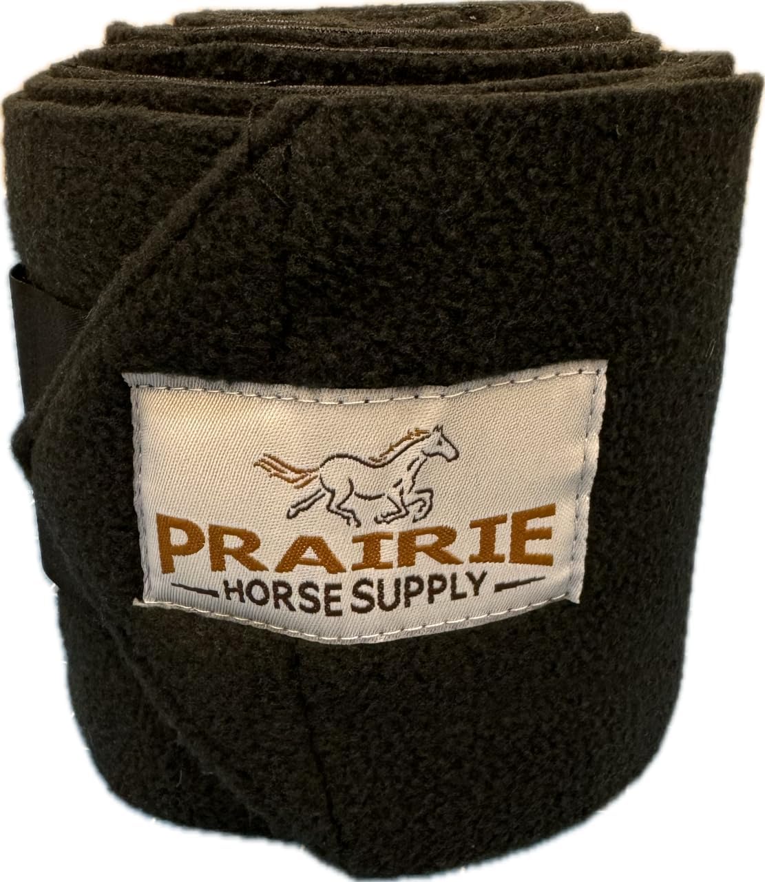 Prairie Horse Supply Polo Wraps for Horses – Premium Durable & Soft Fleece Horse Leg Wraps, Equestrian Bandages for Stable & Riding Use, 2-Pack (Black)
