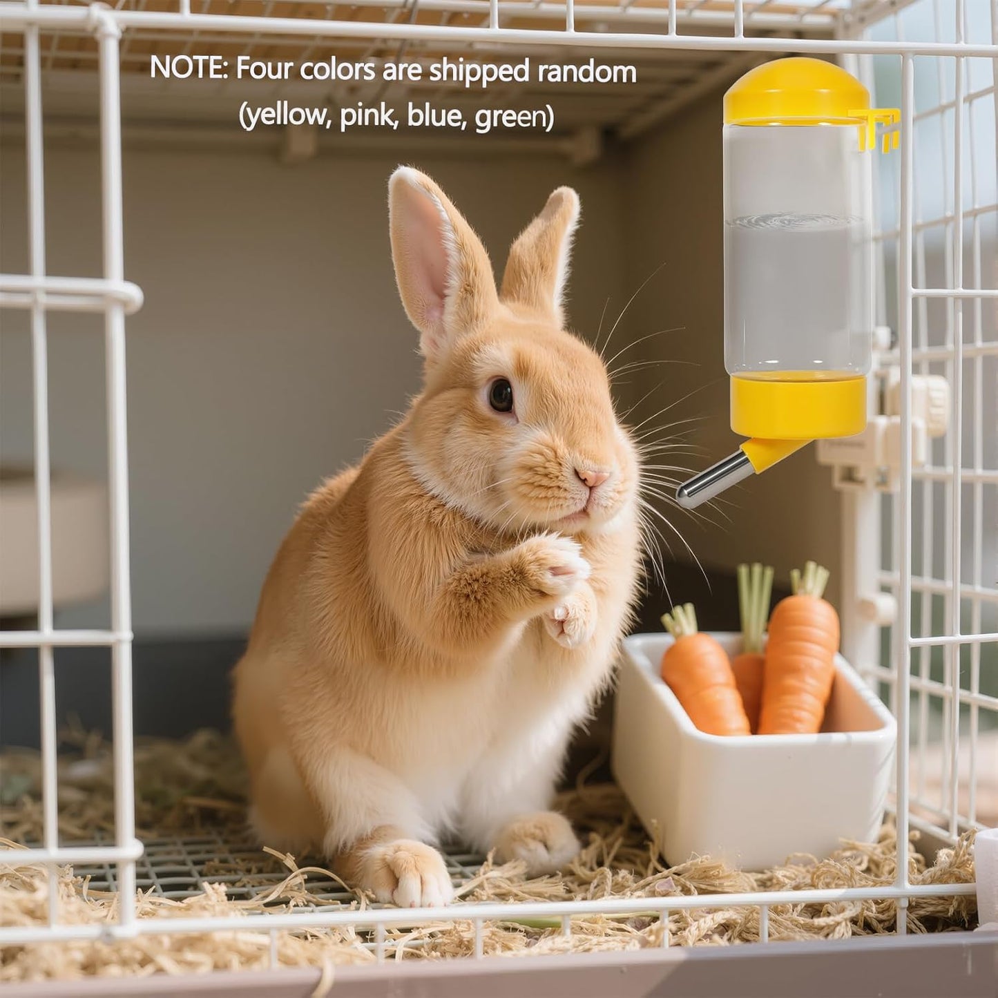 3PC 14OZ Guinea Pig Water Bottle No Drip Small Animal Water Dispenser Hanging Rabbit Water Bottle Hamster Water Feeder Bottle for Rabbit Chinchilla Squirrel Ship by Random Color