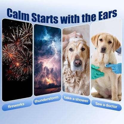 3 Pack Bundle (S, M, L) Dog & Cat Calming Band Cat Anxiety Relief Cover,Double Layer Thickened Elastic Neck Band Ear Muffs for Anxiety Relief/Noise Protection,Grooming,Thunder,Fireworks