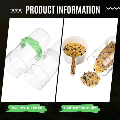 Weewooday 4 Pieces Automatic Bird Feeder Cage Water Dispenser Bird Water Feeder Hamster Cage Waterer Accessory Drinker Bottle for Hamster Parrot (Cute Style,Green, White,245 ml)