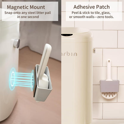 MRBIN Cat Litter Trash can Adsorption Metal, 18L / 4.8gal Automatic Absorbing Bag Diaper Pail, Garbage Bin with Wheels, cat Poop Odor Control Litter Box, Motion Sensor