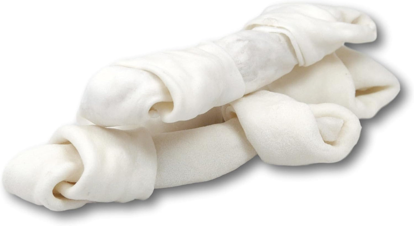 Top Dog Chews - Natural Beef Rawhide Bones (3 Pack), 8"-10" Long-Lasting Dog Bones for Aggressive Chewers, Digestible Dog Treats for Small, Medium & Large Breeds (3 Pack, 3, Count)