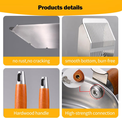 Custom 40% Thicker Side Edges 304 Stainless Steel Metal Cat Litter Scoop with Holder Stand Small Broom & Dustpan - Durable, Anti-Break Handle