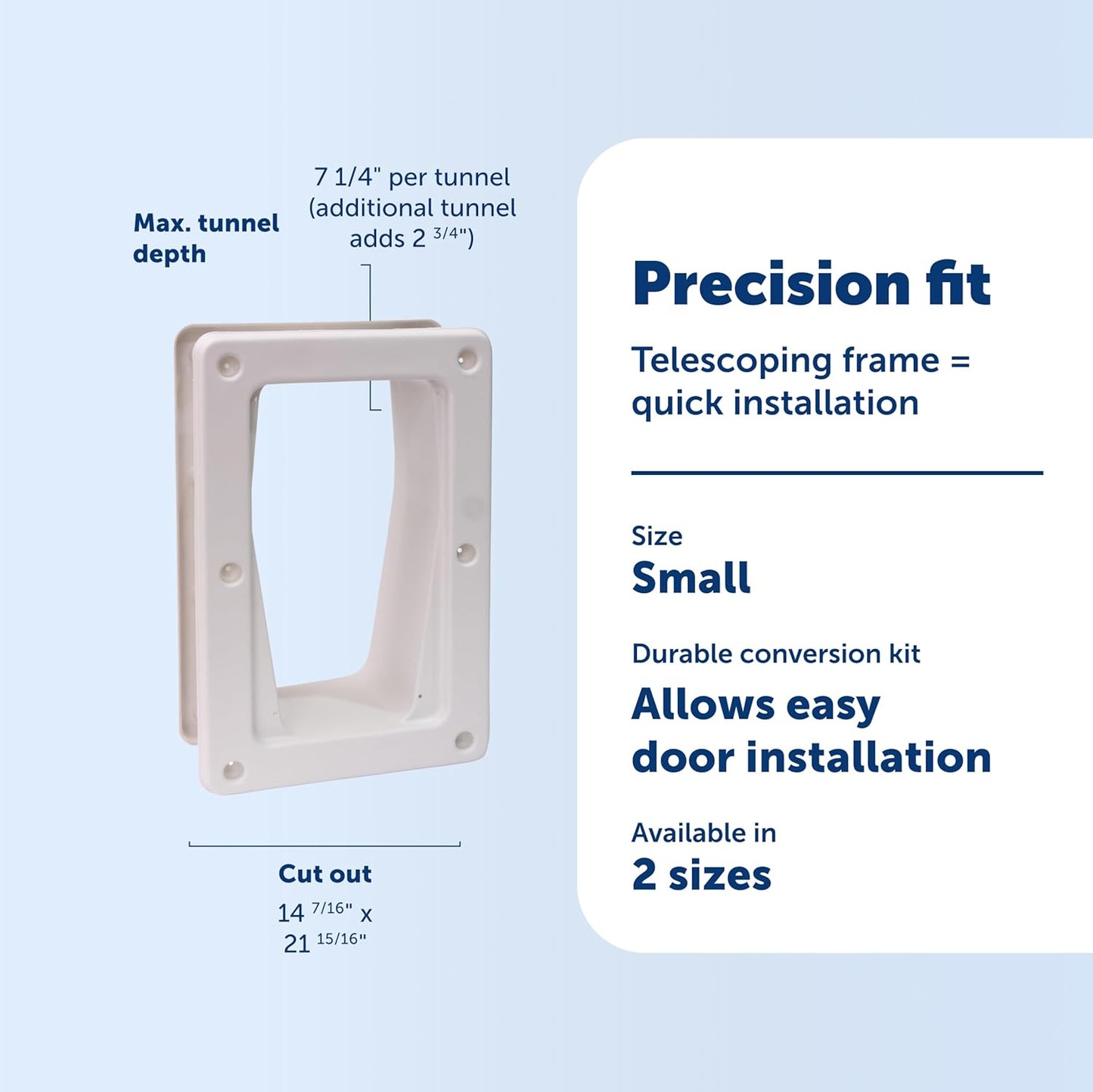 PetSafe Electronic Pet Door Wall Conversion Kit - Easy Installation - Telescoping Installation - Adjustable Entry Frame - Durable Wall Door Passage Kit