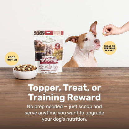 BADLANDS RANCH Superfood Nuggets – Freeze-Dried Raw Dog Treat & Food Topper, Nutrient-Dense Bison & Kale Formula, High Protein, No Artificial Additives, 8oz Bag