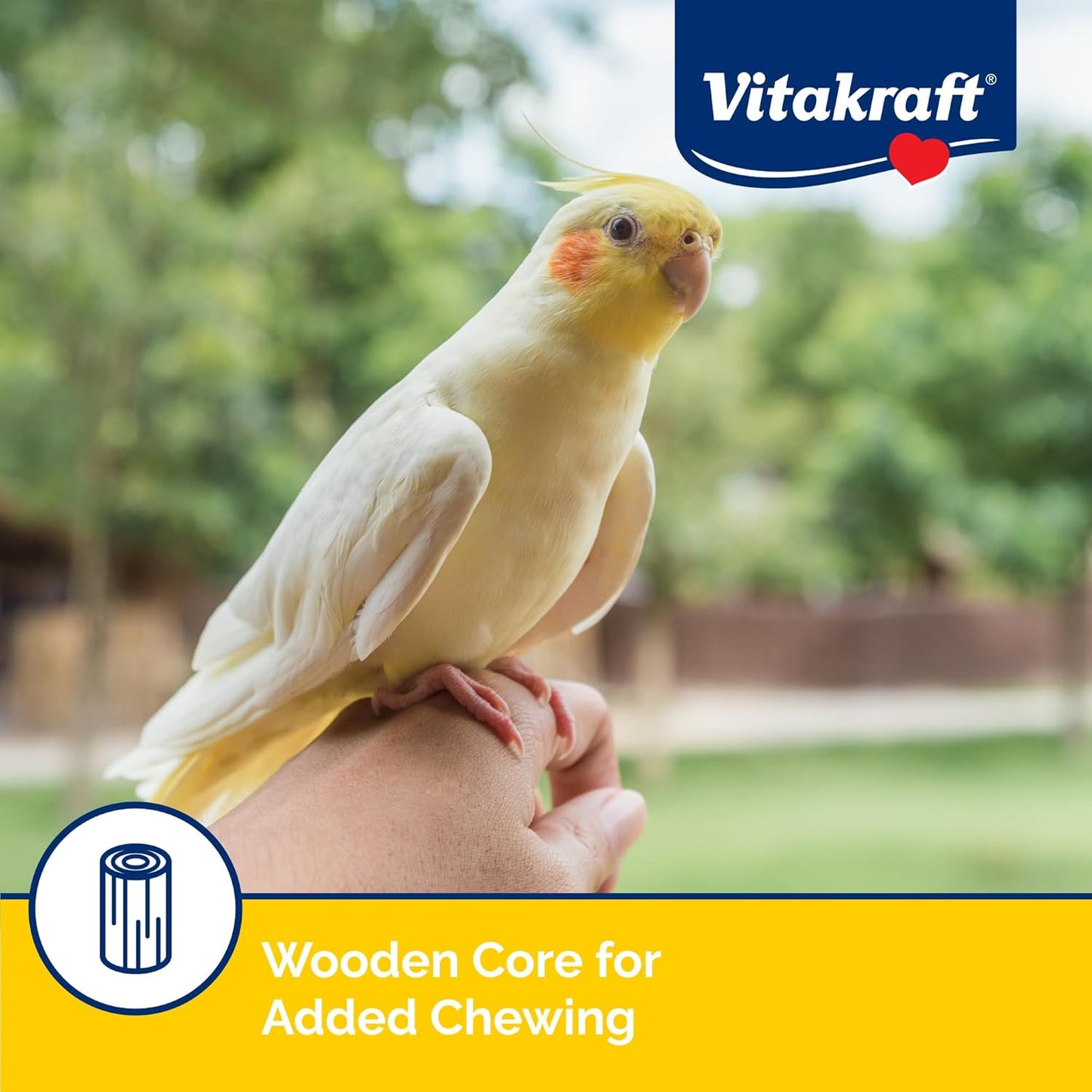 Vitakraft Crunch Sticks Cockatiel Treat - Apple and Honey - Pet Bird Treat Toy