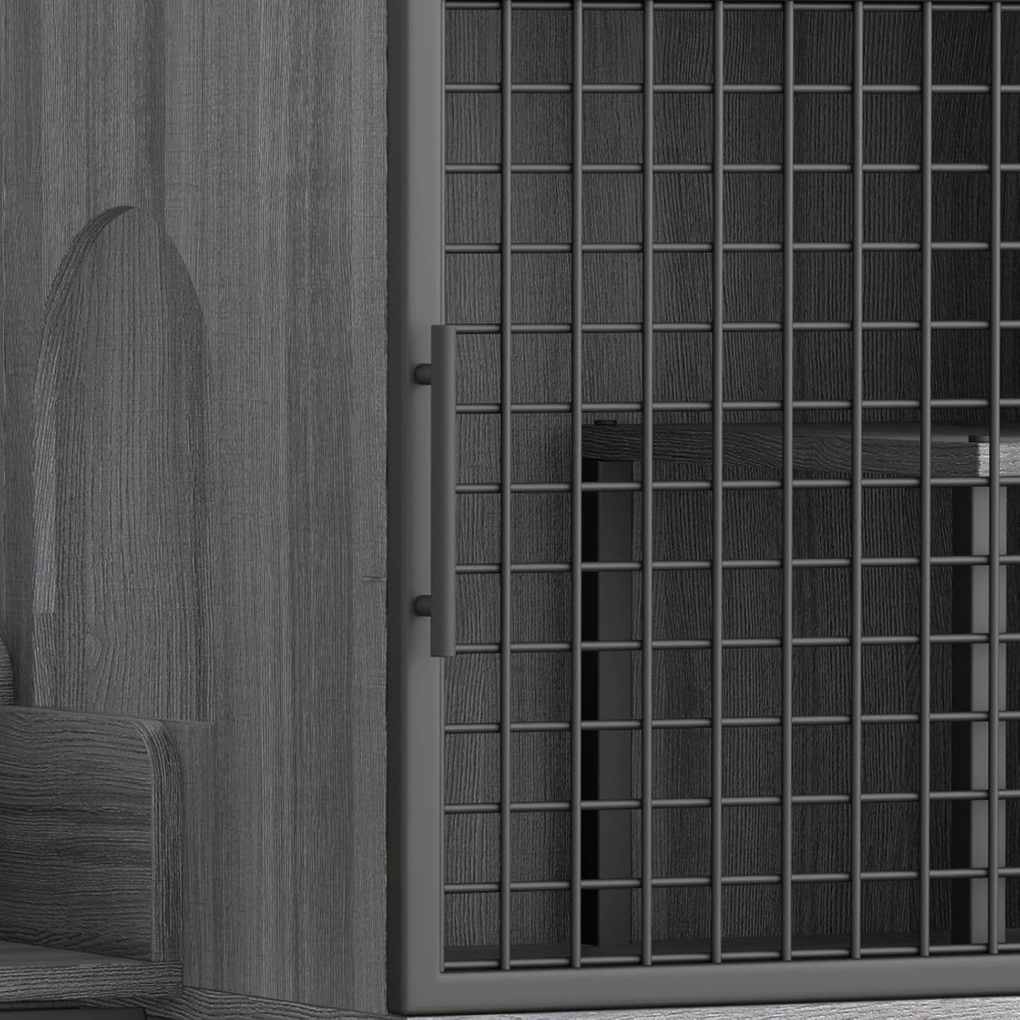 Modern Cat Litter Box Enclosure Furniture with Platform, 41.9" Double Layer Hidden Cat House with Ladder, Indoor Washroom Villa Cabinet for Large Cats, Wax Wood Color