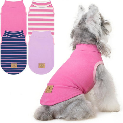 XPUDAC 4 Pack Dog Sweaters Turtleneck Dog Clothes for Small Medium Large Dogs Boy Girl Warm Puppy Vest Shirt Winter Pullover Pet Sweatshirt Outfits, Pink, XL