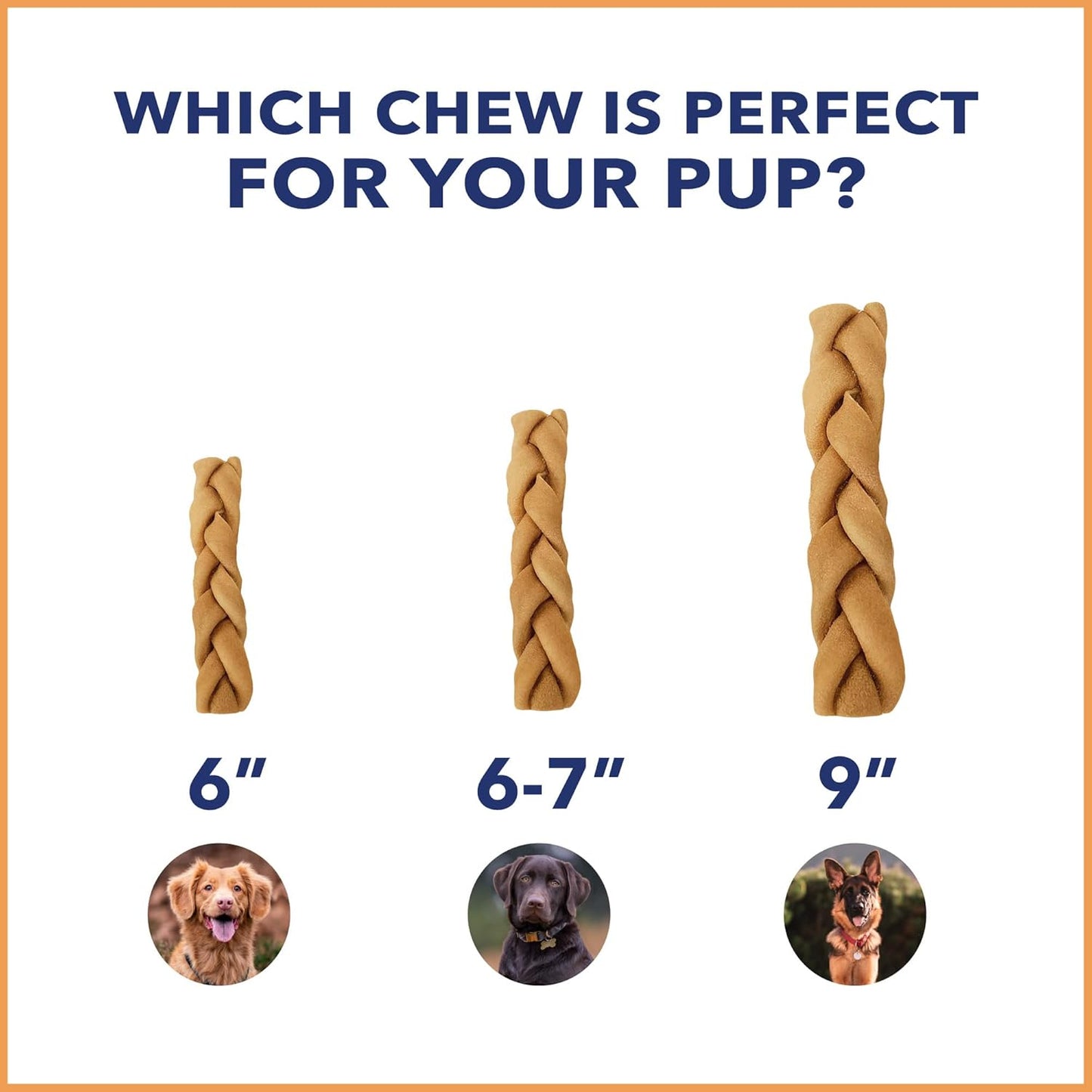 Pet Factory CareChewz Collagen 6-7" Skinny Braided Sticks Dog Chew Treats - Natural Flavor, 15 Count/1 Pack