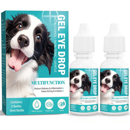 Cataract Drops for Dogs,Pet Gel Eye Drops for Dogs,Long Lasting Hydration, for Dry Eyes, Allergy Symptoms (2x10mL)
