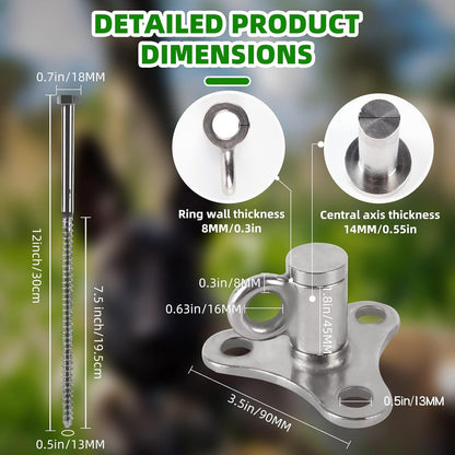 iklekione Dog Tie Out Stake, 360° Swivel Dog Stake-No Tangle,304 Stainless Steel Outdoor Anti-Rust Dog Run,for Large Dogs up to 220 lbs