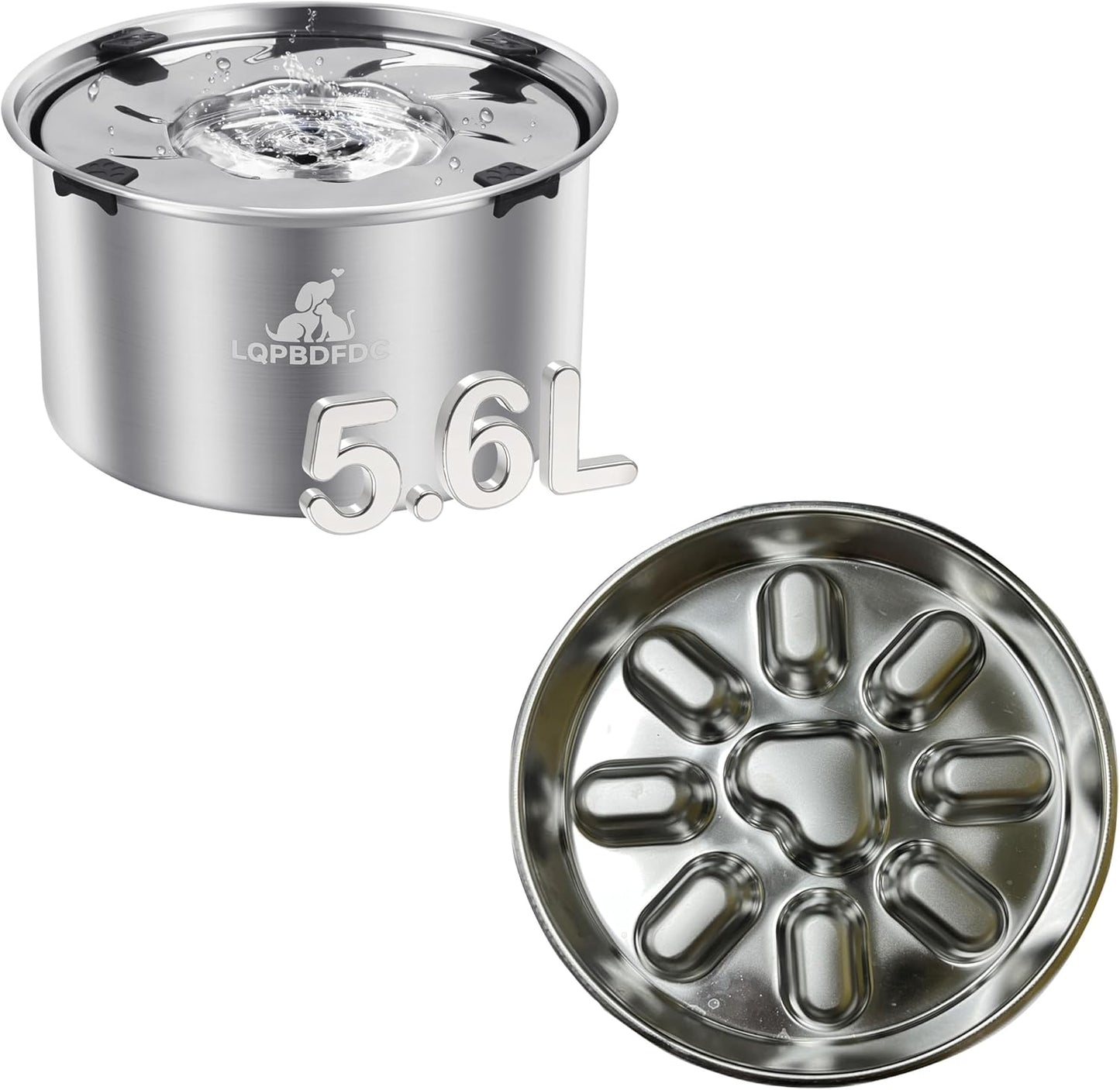 Dog Water Bowl No Spill and Slow Feeder Dog Bowl, 304 Stainless Steel