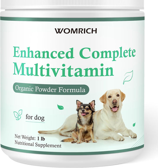 Dog Vitamins and Supplements Probiotics Powder 1LB - Enhanced Complete Multivitamin for Dogs Homemade Dog Food Supplement Supports Immune, Skin & Coat, Digestion with Vitamins, Omega-3, Probiotics