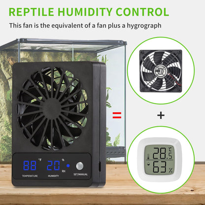 Reptile Fan,Humidity Fan,Dehumidifier for Rainforest Terrarium Vivarium, Improving Air Circulation for Amphibians, Reptiles, and Snakes