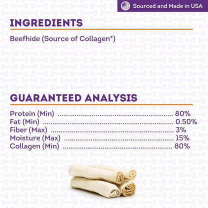 USA Collagen Rolls 9-10" Dog Chew Treats - Natural Flavor, 4 Count/1 Pack