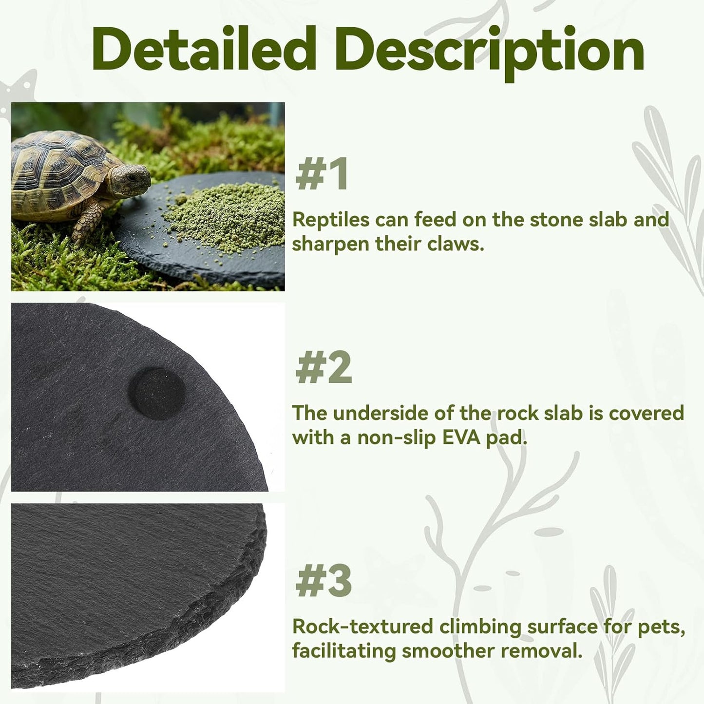 Reptile Basking Platform Rock Tortoise Turtle Rock Slate Plate Food Bowl Habitat Slate Bearded Dragon Basking Platforms Food Bowl Round Slates Tiles for Reptiles Crested Lizard FrogBearded, 6 × 6"