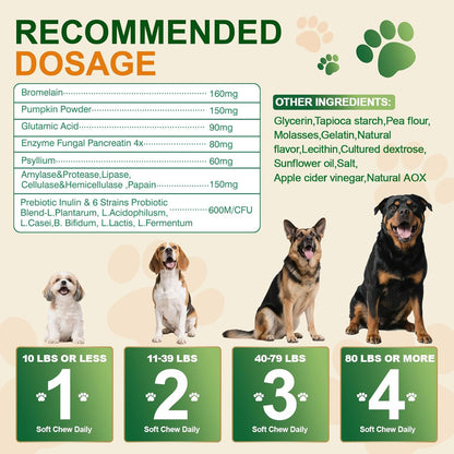 200 Chew No Poo Chews For Dogs-Coprophagia Stool Eating Deterrent-Stop Eating Poop For Canine- Dogs Poop Eat Deterrent Supplement With Probiotics&Digestive Enzymes Breath Aid Support-Chicken Flavor