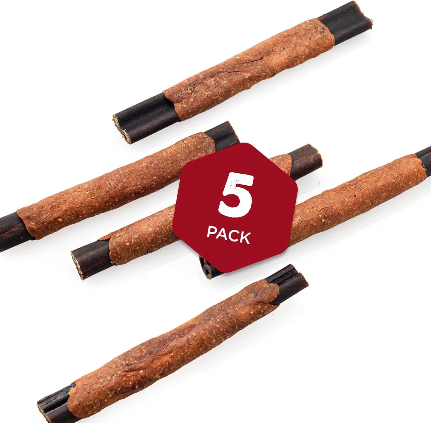 Best Bully Sticks Chicken Wrapped Beef Collagen Sticks - 6 Inch 5 Count (Pack of 1) - Natural, USA Baked and Packed, Easily Digestible, Limited Ingredient, Rawhide Alternative