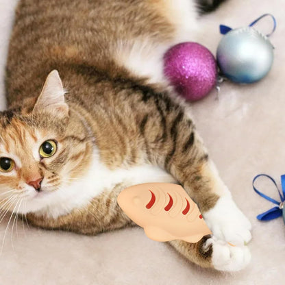 Fish Cat Toy – Silicone 118.6x57x47.2mm | Self Adjusting Aquatic Shaped Chewer, Catnip Scented Kitten Teaser, Interactive Bite Fun Pet Accessory | for Indoor Exercise Enrichment Training