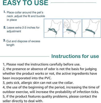 Flea and Tick Collar for Cats. Offers 4 * 6 Months of Protection. Made from Quality Essential Oils. Waterproof and Natural. Protects Kittens. Free Flea Comb and Tick Tweezers. (4 Pack - 13.8 inches)