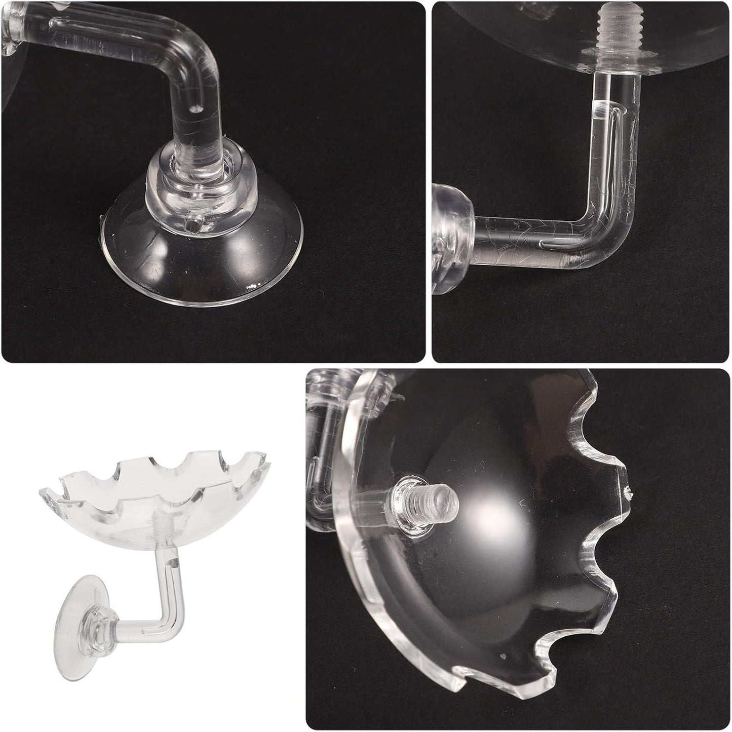 Luxshiny 2Pcs Shrimp Feeding Dish Fish Tank Feeder Bowl with Suction Cup Acrylic Aquarium Supplies for Reptiles and Aquatic Pets