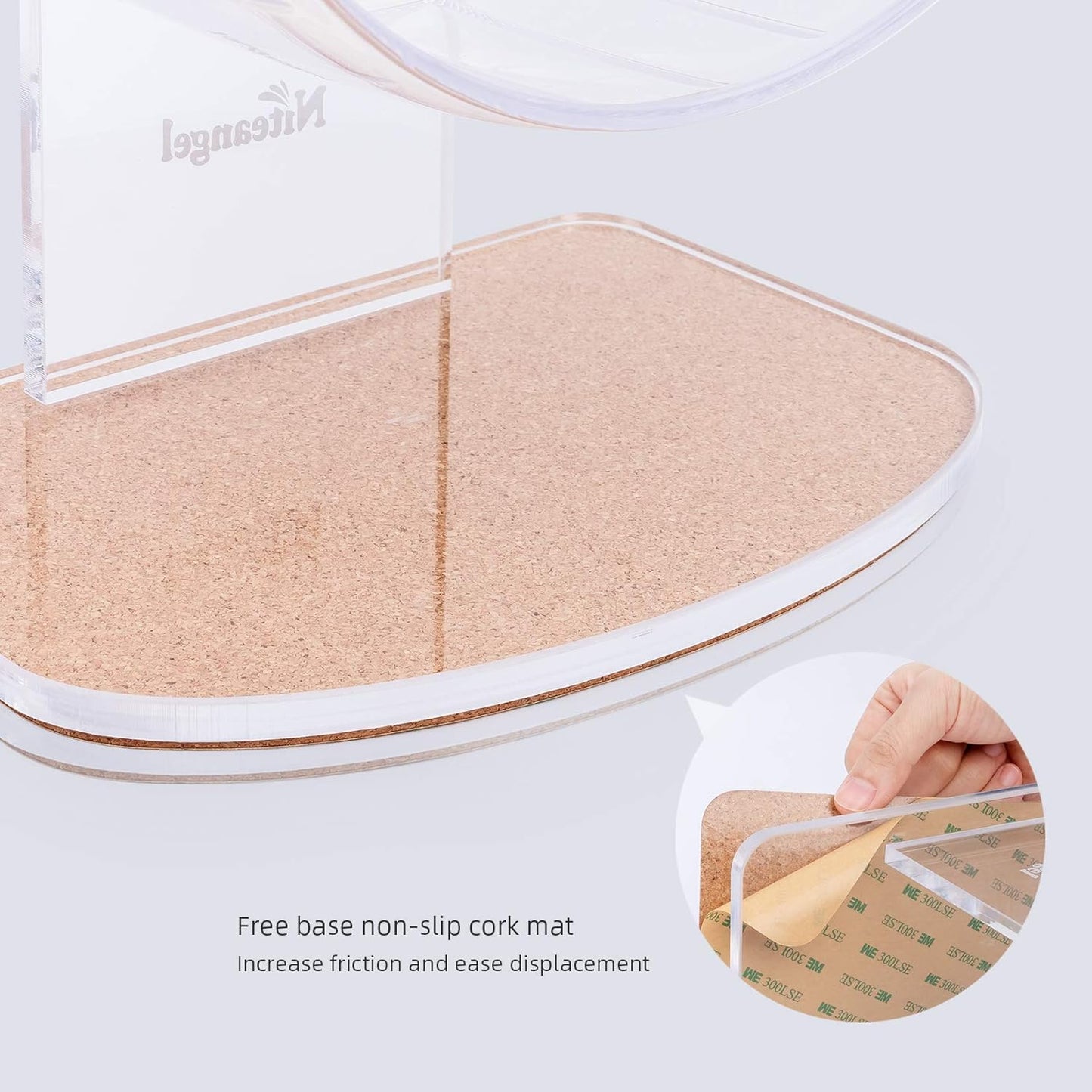 Niteangel Super-Silent Hamster Exercise Wheels - Quiet Spinner Hamster Running Wheels with Adjustable Stand for Hamsters Gerbils Mice Or Other Small Animals (M, Transparent)