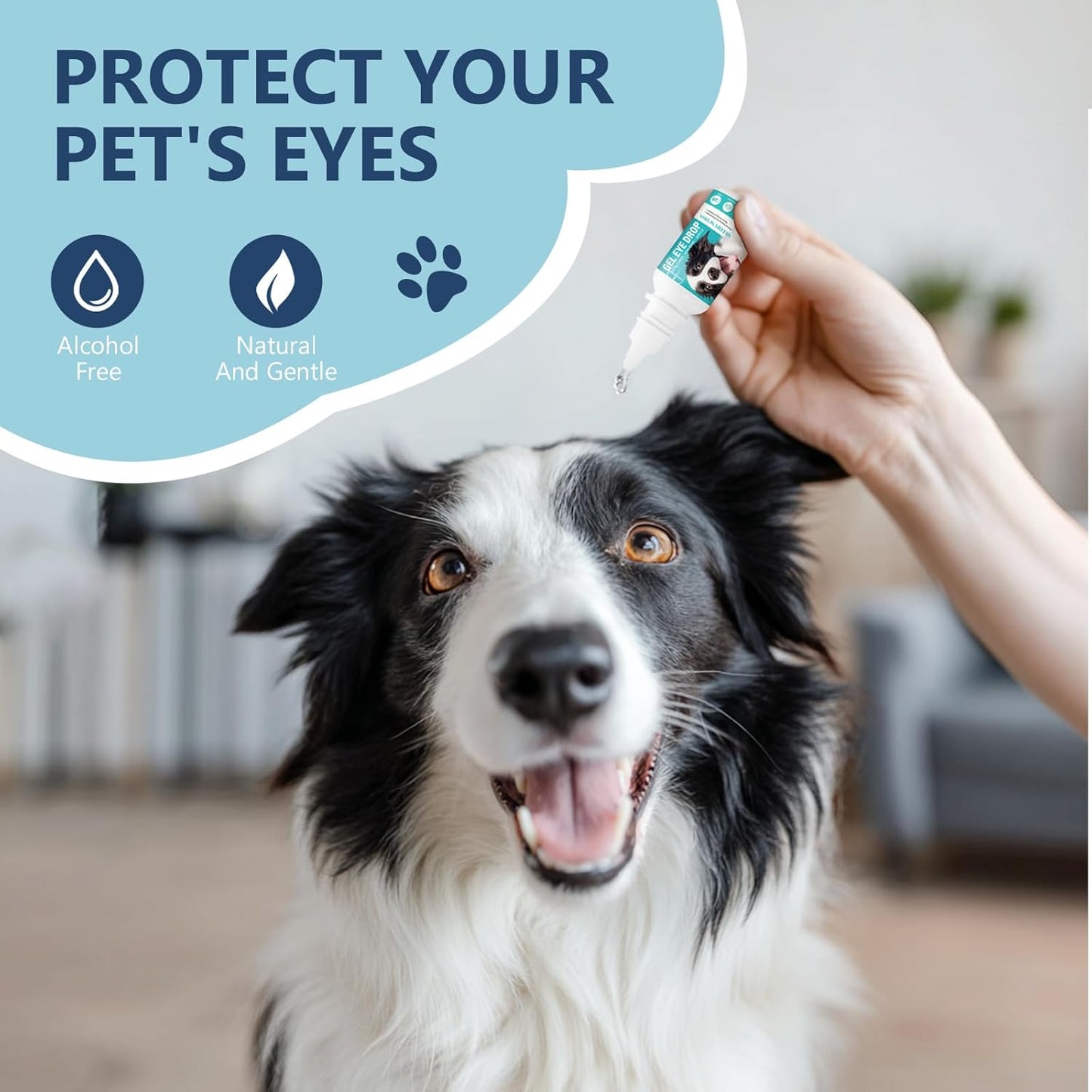 Cataract Drops for Dogs,Pet Gel Eye Drops for Dogs,Long Lasting Hydration, for Dry Eyes, Allergy Symptoms (2x10mL)