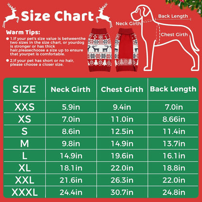 Christmas Dog Sweaters for Small Medium Large Dogs and Cats,Pet Soft Warm Holiday Outfit Girl & Boy,Pup Winter Clothes Turtleneck Double Knitting Collar for Outdoors Playing (Deer, M)