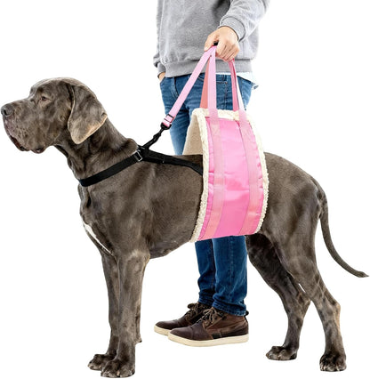 20-150lb Dog Sling for Large Dogs Hind Leg Support, Hevy Duty Portable Dog Lift Harness for Back Legs, Dog Hip Harness Large Breed, Pink, Large