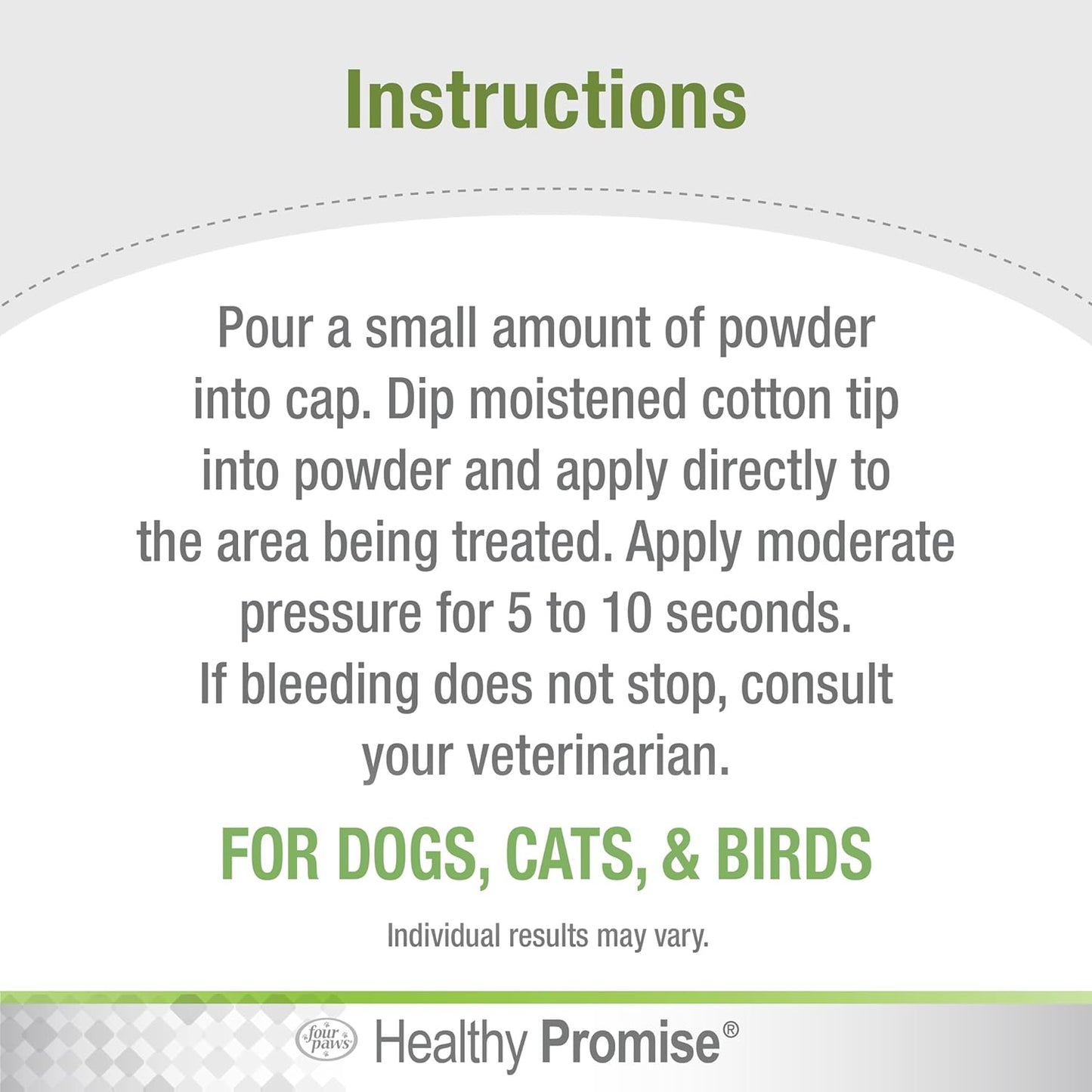 Four Paws Healthy Promise Quick Action Blood Stopper Styptic Powder for Dogs & Cats, 0.5 Ounces (Pack of 1)