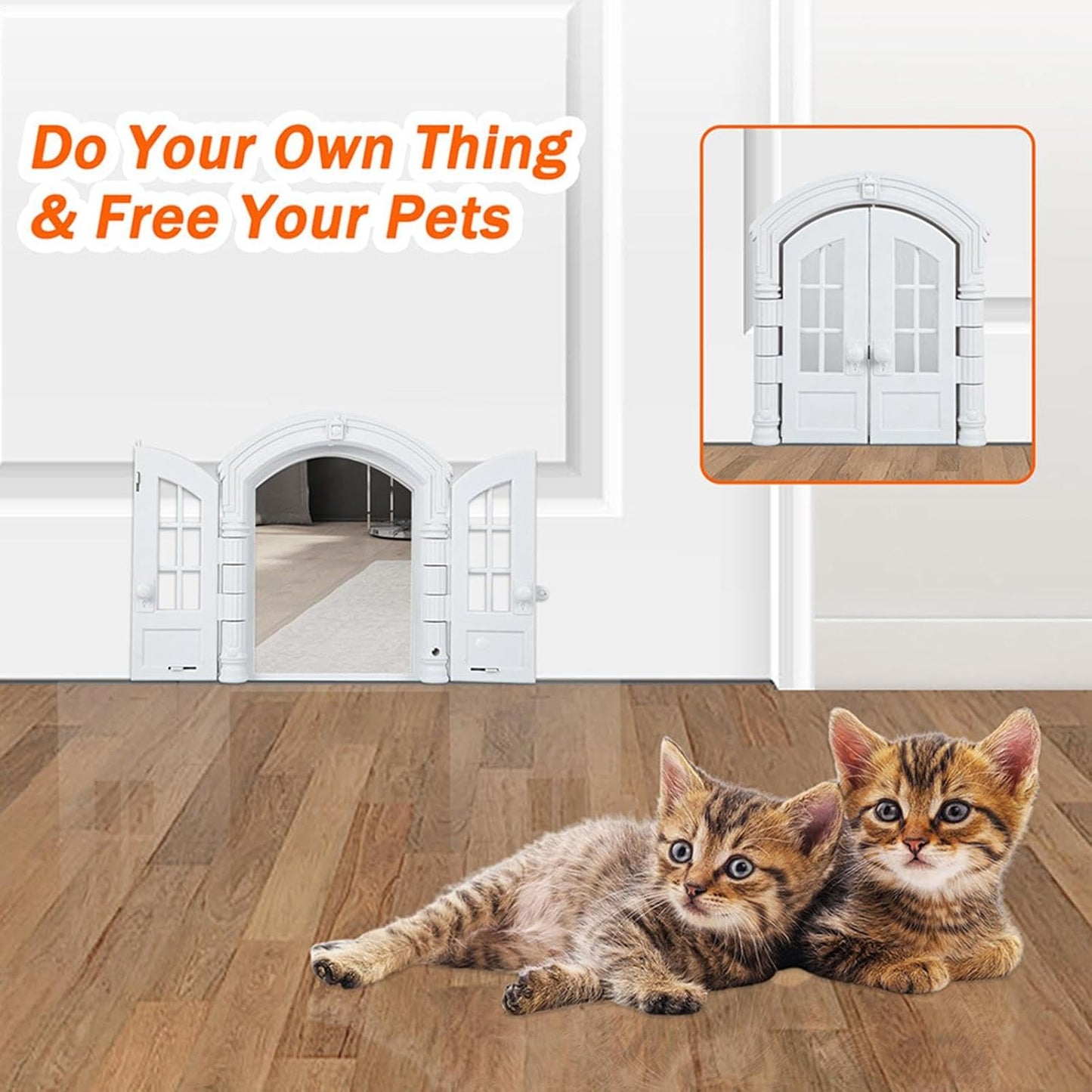 No-Flap Pet Door - Cat Dog Door, Exterior Access | Fits Laundry Room Bathroom Bedroom Basement Durable Safe Easy Install Weather Resistant Convenient Pet Supplies Secure Indoor Outdoor Entry