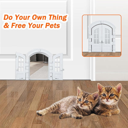 No-Flap Pet Door - Cat Dog Door, Exterior Access | Fits Laundry Room Bathroom Bedroom Basement Durable Safe Easy Install Weather Resistant Convenient Pet Supplies Secure Indoor Outdoor Entry