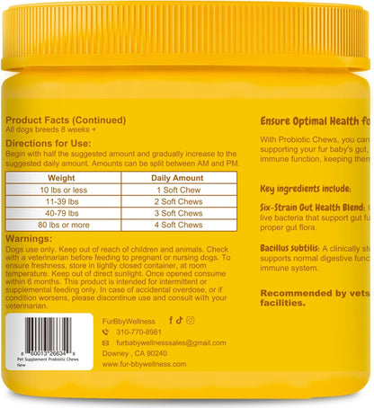 Probiotics for Dogs – Digestive Enzymes, Gut Health & Immune Support – Helps with Diarrhea, Upset Stomach, Seasonal Allergies & Itchy Skin – Vet Approved Pumpkin Flavor Soft Chews, 90 Count