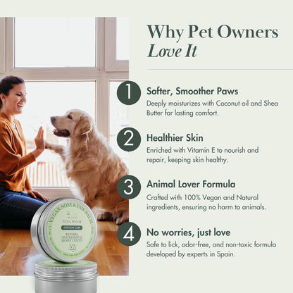 Nina Woof Pet Care Bundle: 70 Biodegradable Dog Wipes & Vegan Paw & Nose Balm - Aloe Vera, Shea Butter, Natural Grooming for Paws, Face & Body