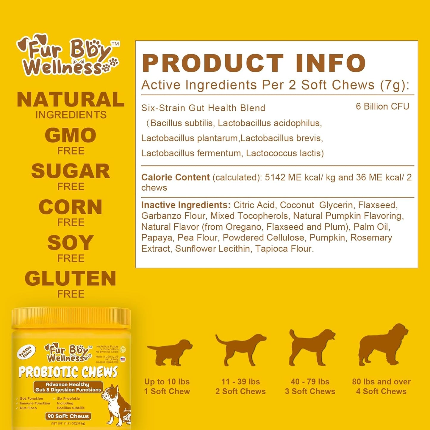 Probiotics for Dogs – Digestive Enzymes, Gut Health & Immune Support – Helps with Diarrhea, Upset Stomach, Seasonal Allergies & Itchy Skin – Vet Approved Pumpkin Flavor Soft Chews, 90 Count