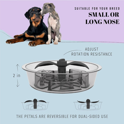 AVERYDAY Slow Feeder Dog Bowls for Large Breed, 2.5 Cups Deep Food Puzzle Bowl with Spinning Slow Feeder Insert, Non-Slip Bottom, Fits for Raised Stand, Hard Maze Design for Medium and Large Dogs