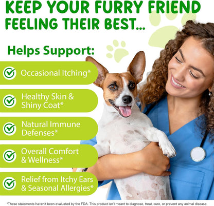 Natural Yeast Treatment for Dogs (2 Pack), Yeast Infection Treatment for Dogs, Supports Healthy Itch Relief, Dog Allergy Relief, Alleviates Itching, Improves Coat & Skin, Dog Herbal Supplement