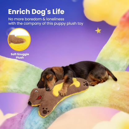 HGB Plush Squeaky Dog Toy- Crinkle Dachshund Puppy Toys for Small Medium Large Breeds, Interactive Stuffed Pet Toy for Teething Chewing Fetch to Keep Them Busy & Anxiety Relief
