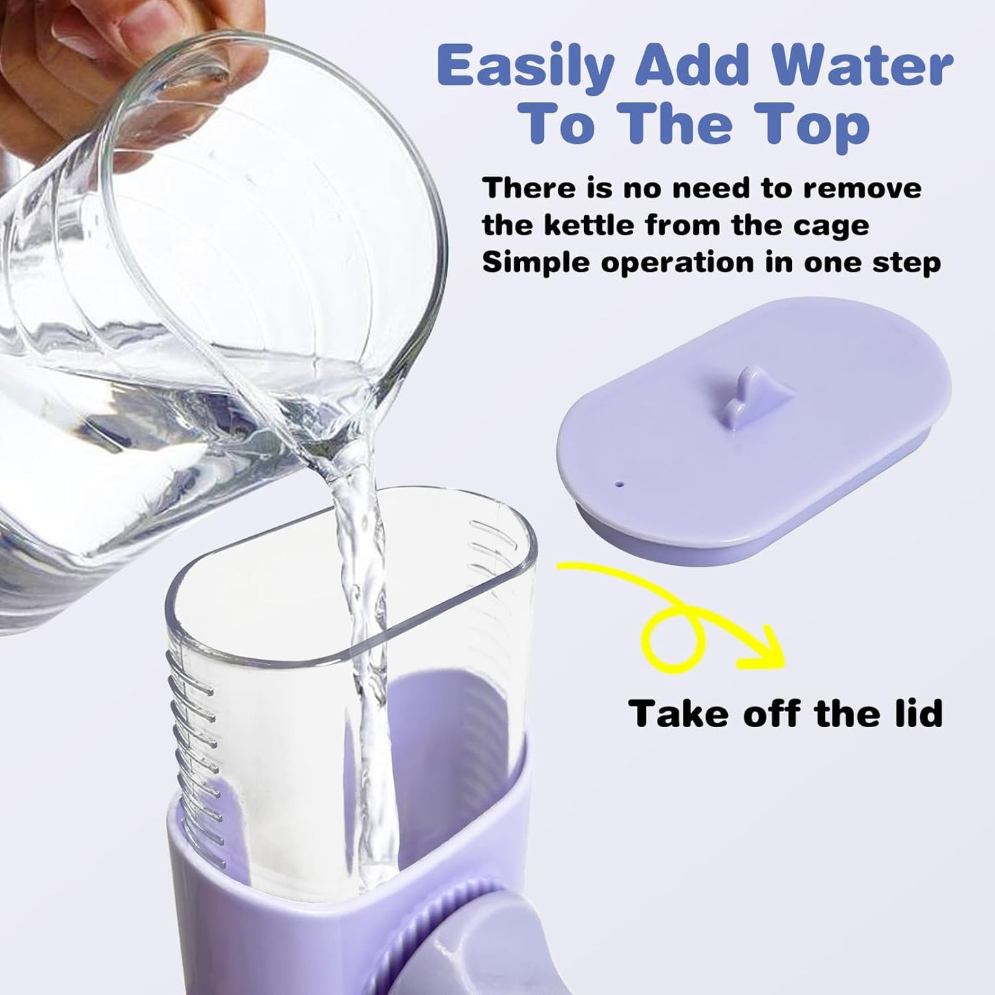 PINVNBY Bird Water Dispenser 9.47 Fl Oz Automatic Parrot Water Feeder Suspended Water Dispenser Bird Cage Accessories for Parakeet Budgie Lovebird Cockatiel Finch (Purple)