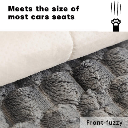 Non-Slip Dog Bed Mat for Car, Fuzzy Backseat Pet Mat, Travel Pet-Friendly Seat Cover for Cars, Compatible with Backseat Extenders and Seat Protectors 24.8x54 inch
