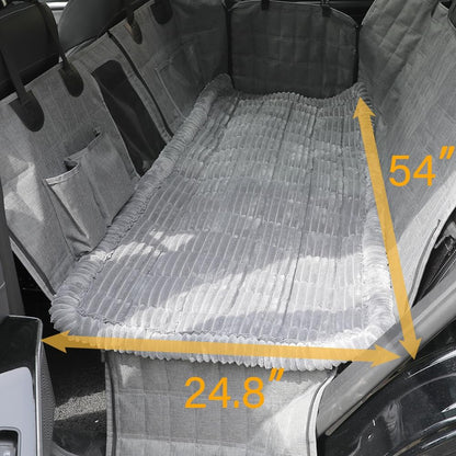 Dog Car Seat Cover for Back Seat, Dog Bed for Car, Fit for Backseat Extenders, Car Seat Protector, Nonslip Soft Durable for Cars Trucks and SUVs (Gray, 24.8" x 54")