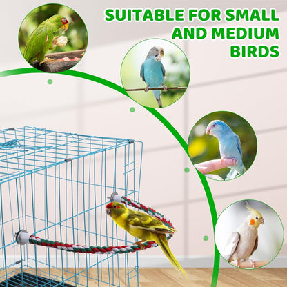 Novabright 6 Pcs Bird Rope Perch Stand Toys U Shape Large Bird Swing Perch Parrot Climbing Standing Cage Accessories for Parakeet, Cockatiel, Budgie, Lovebirds, Parrots
