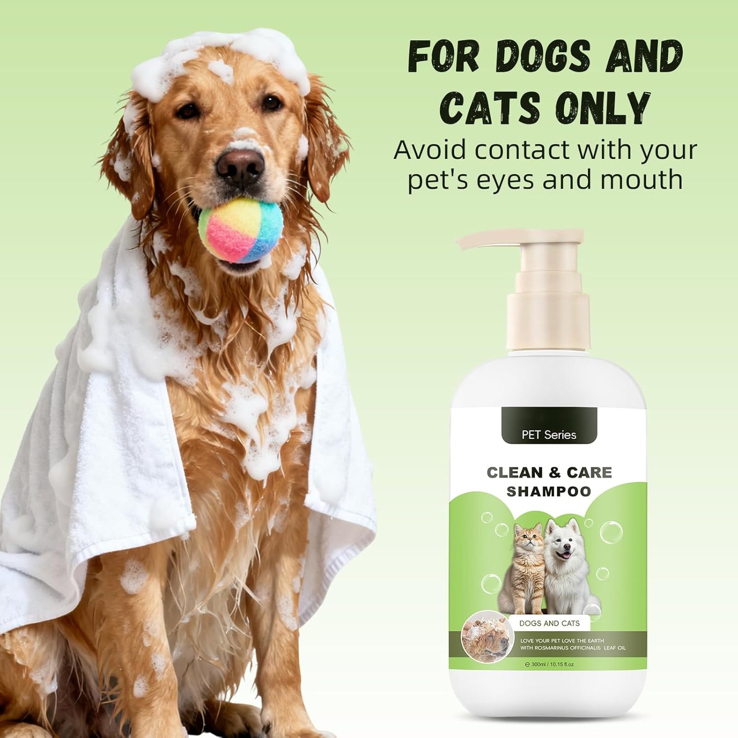Gentle Tearless Dog Shampoo for Puppyies 8 Weeks Old: Slight Fragrance of Tea Tree and Rosemary Leaf Oil - Aloe Vera & Oats Can Alleviate Dry Skin - Soften Fur No Extra Conditioner Needed