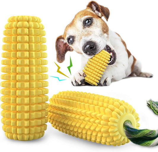 Carllg Dog Chew Toys for Aggressive Chewers, Indestructible Tough Durable Squeaky Interactive Dog Toys, Puppy Teeth Chew Corn Stick Toy for Small Medium Large Breed